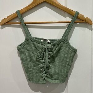 Green Cropped Tank Top SM